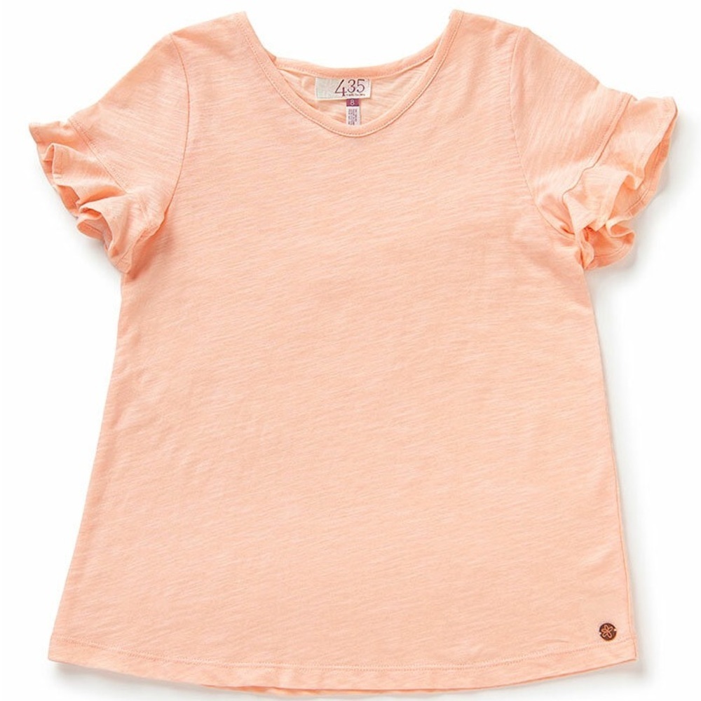 Matilda Jane peach/pink Short Sleeve Tee with Ruffle Details
